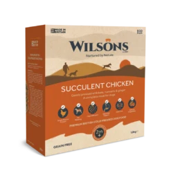 Wilsons - Succulent Chicken - Premium British Cold Pressed Dog Food 15 Wilsons - Succulent Chicken - Premium British Cold Pressed Dog Food -Pet dog wpf colp chicken10kg 1080x 1