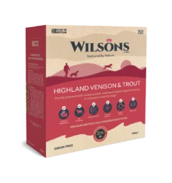 Wilsons - Highland Venison & Trout - Premium British Cold Pressed Dog Food 15 Wilsons - Highland Venison & Trout - Premium British Cold Pressed Dog Food -Pet dog wpf colp venison10kg 1